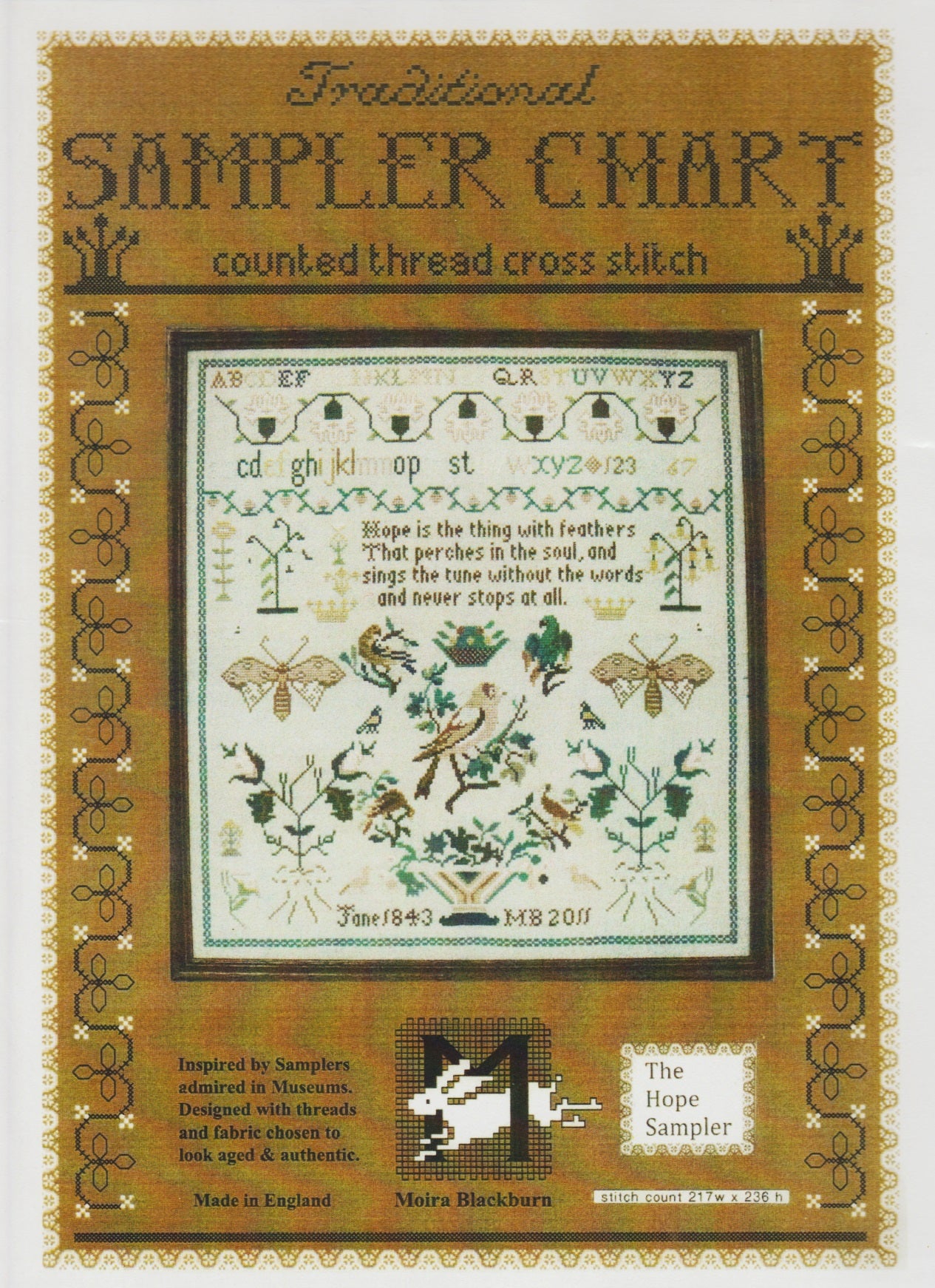 Moira Blackburn The Hope Sampler cross stitch pattern