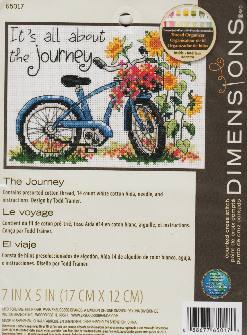 Dimensions The Journey 65017 bicycle cross stitch kit