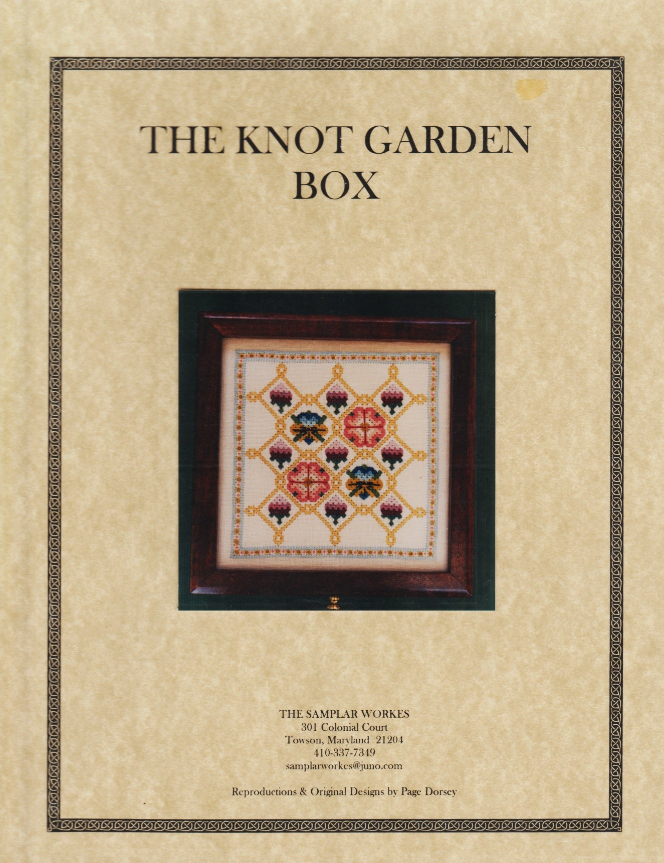 The Samplar Workes The Knot Garden Box cross stitch pattern