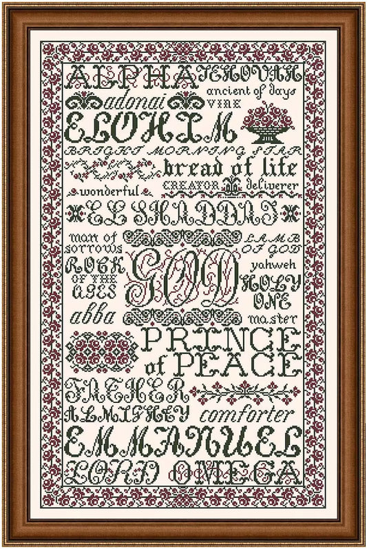 My Big Toe The Name of God MBT-37 religious cross stitch pattern