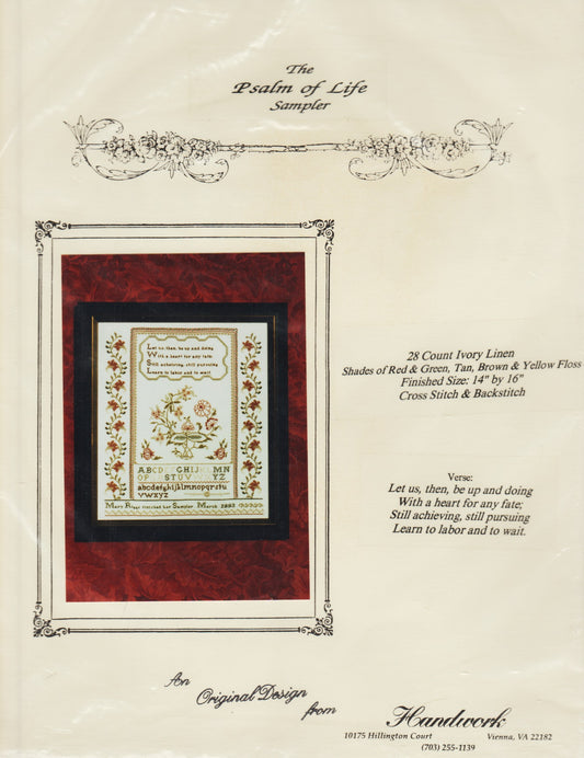 Handwork Primitives The Psalm of Life Sampler cross stitch pattern