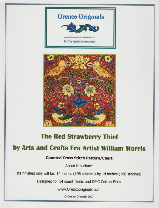 Orenco Originals The Red Strawberry Thief cross stitch pattern