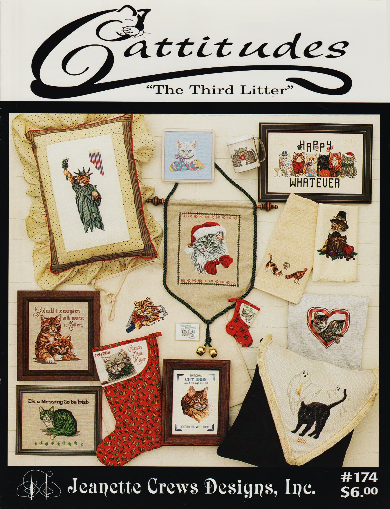 Jeanette Crews The Third Litter 174 Cattitudes cross stitch pattern