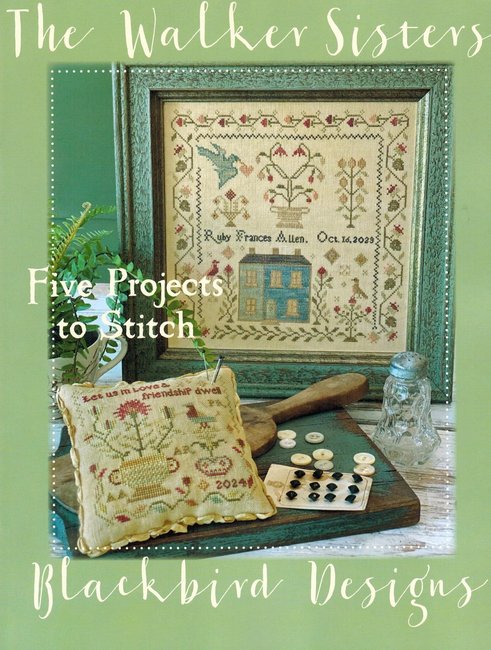 Blackbird The Walker Sisters cross stitch sampler reproduction pattern