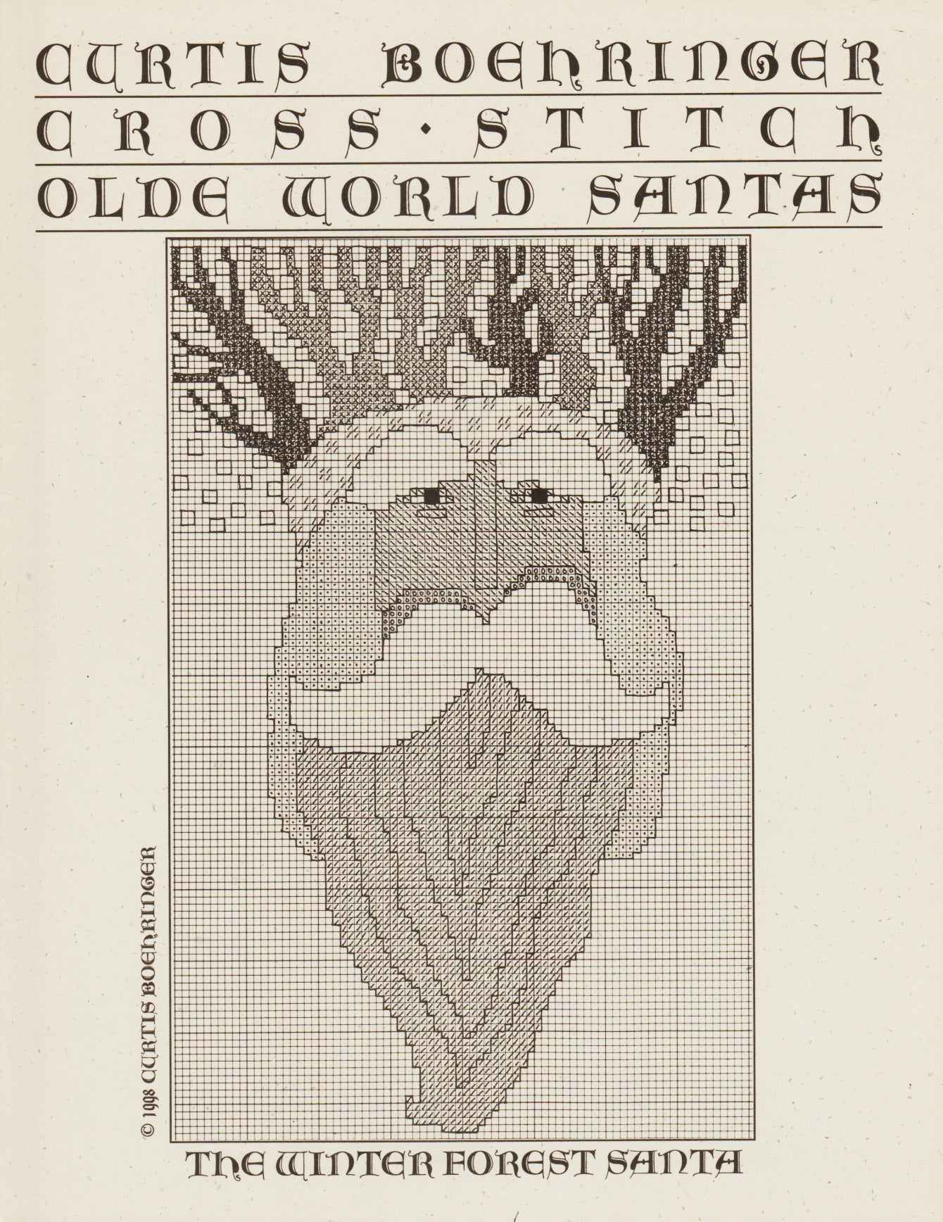 Curtis Boehringer The Winter Forest Santa christmas cross stitch pattern