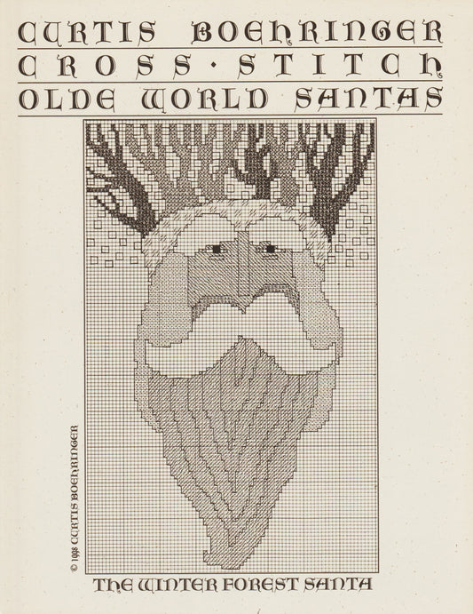 Curtis Boehringer The Winter Forest Santa christmas cross stitch pattern