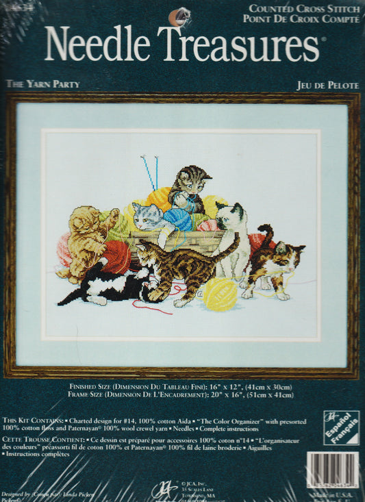 JCA Inc The Yarn Party 04634 kittens cross stitch kit