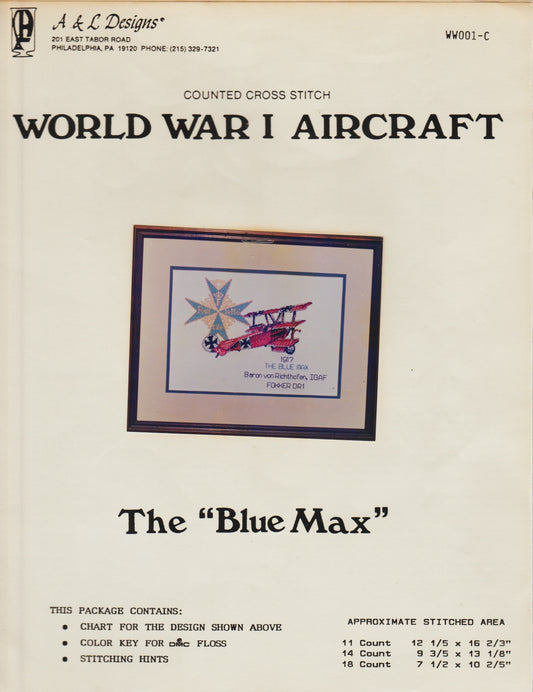 A&amp;L Designs The &quot;Blue Max&quot; cross stitch pattern