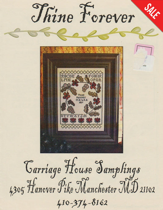 Carriage House Samplers Thine Forever cross stitch pattern
