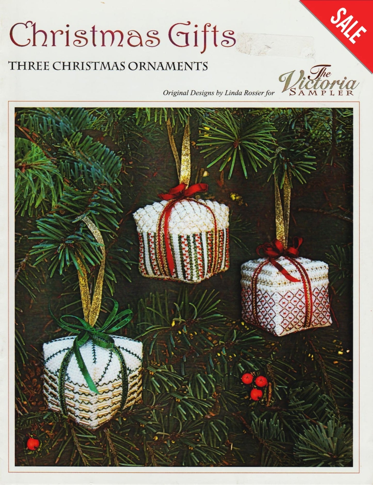 Victoria Sampler Three Christmas Ornaments LR09 cross stitch pattern