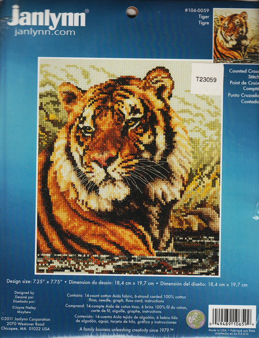 JanLynn Tiger 106-0059 cross stitch kit