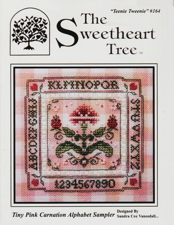 Sweetheart Tree Tiny Pink Carnation Alphabet Sampler TT164 cross stitch pattern
