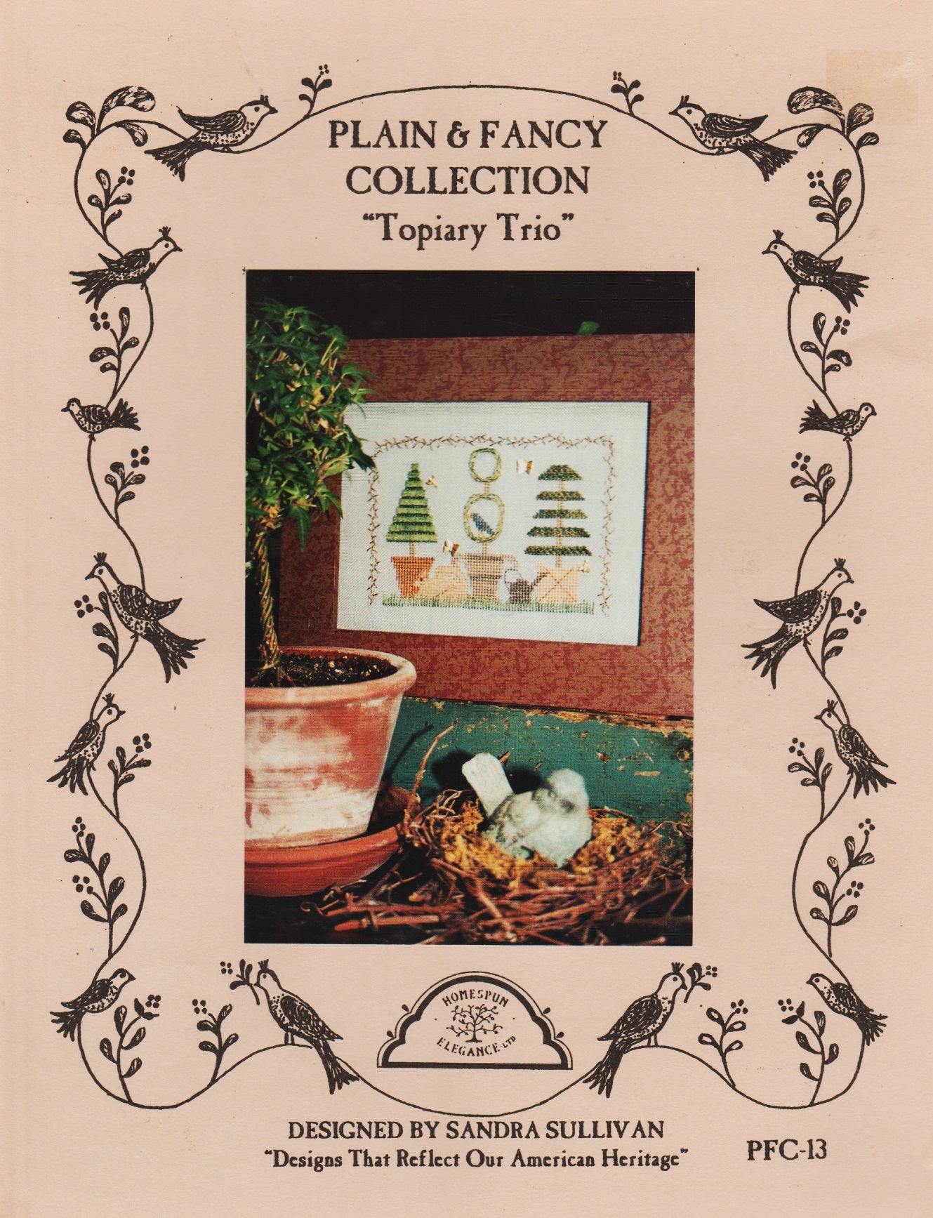Square Coaster - Traditional Topiary Trio and Patern main image 0