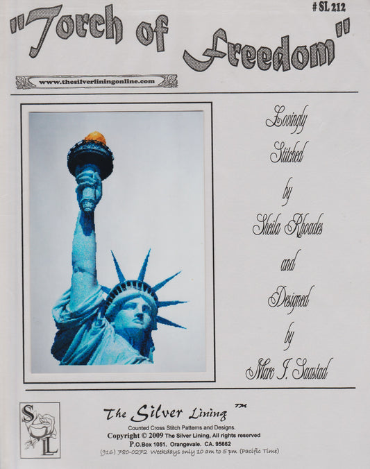 Silver Lining Torch of Freedom 212 cross stitch pattern