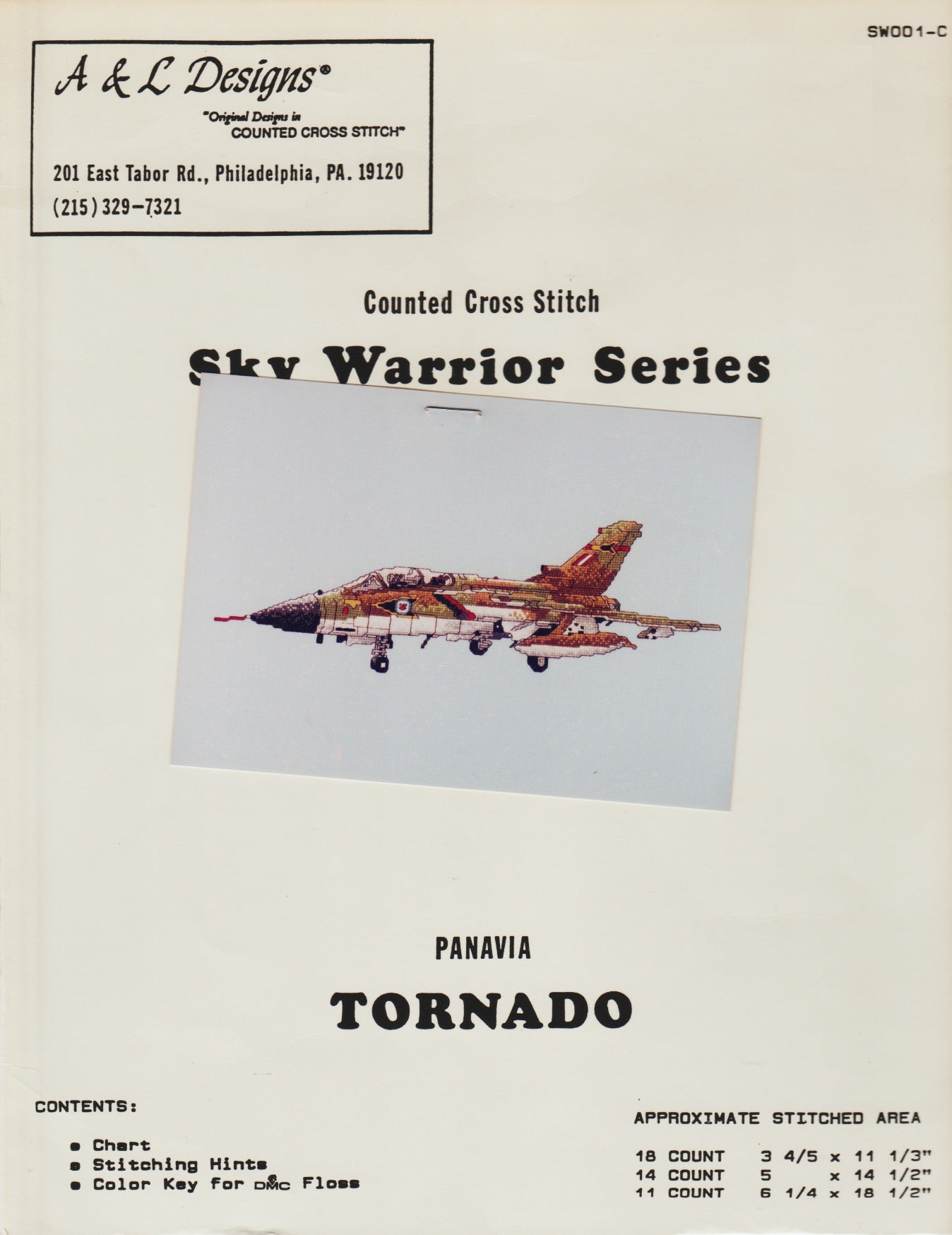 A&L Designs Tornado cross stitch war plave pattern