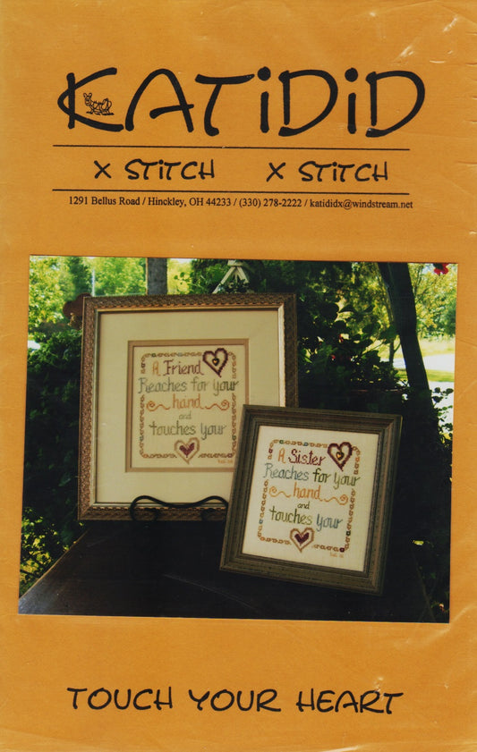 Katidid Touch Your Heart cross stitch pattern