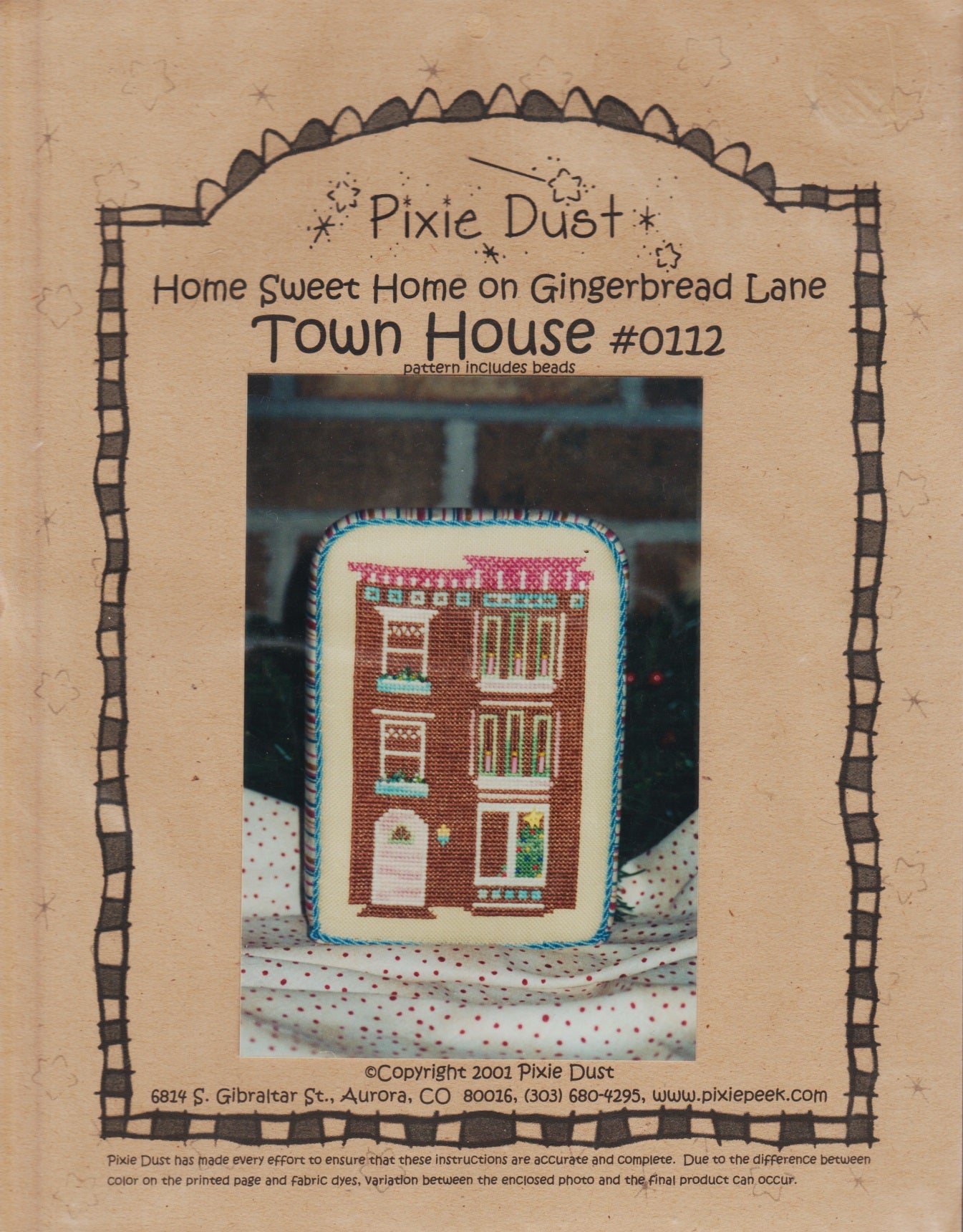 Pixie Dust Town House 0112 cross stitch pattern