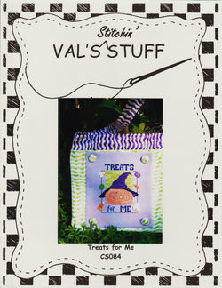 Val's Stuff Treats For Me CS084 Halloween cross stitch pattern