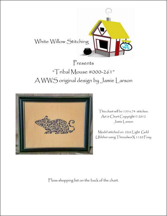 White Willow Tribal Mouse 000-261 cross stitch pattern