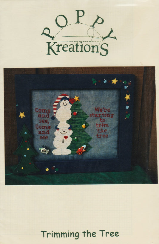 Poppy Kreations Trimming the Tree christmas  cross stitch pattern