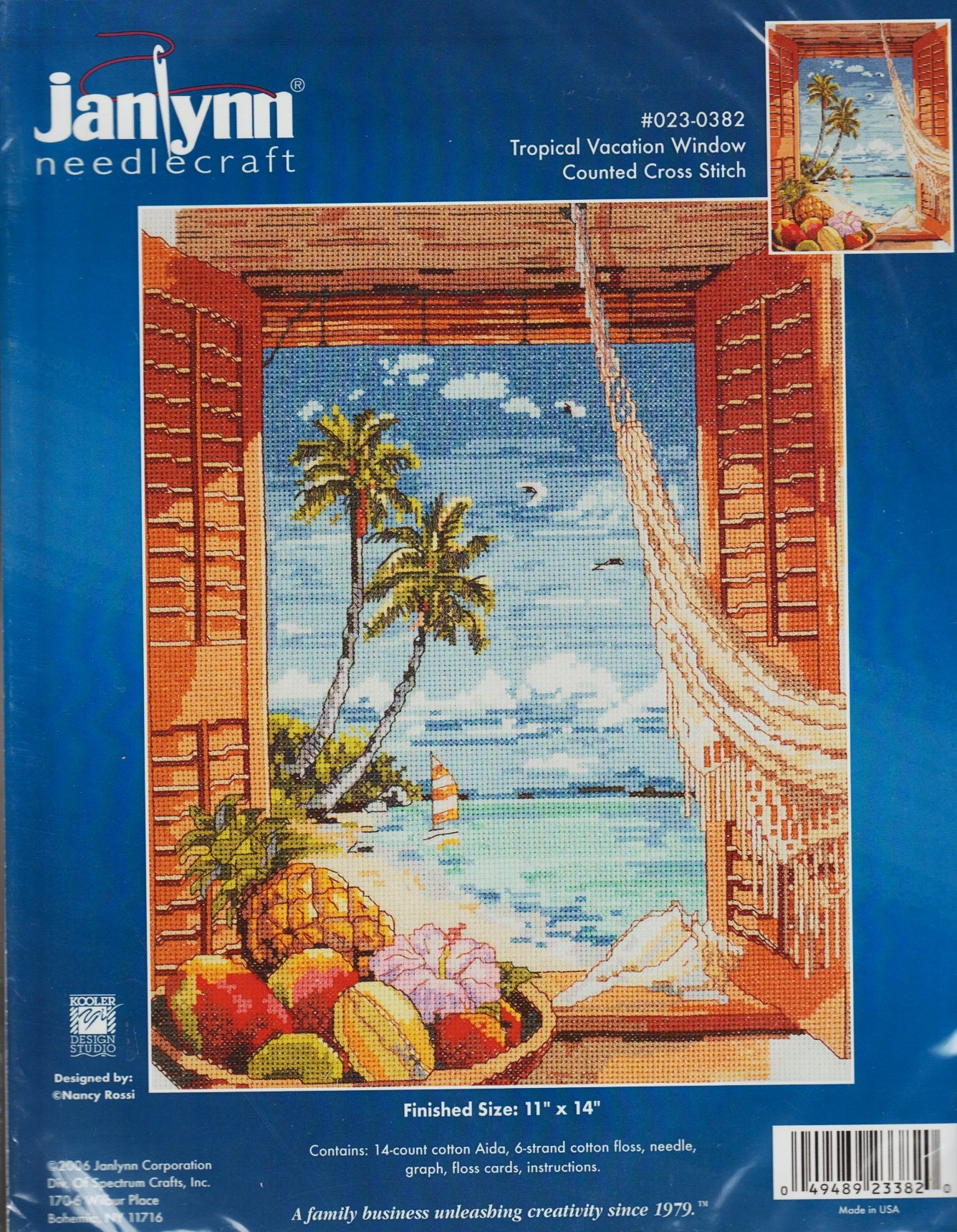 JanLynn Tropical Vacation Window 023-0382 cross stitch kit