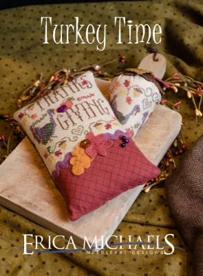 Erica Michaels Turkey Time Thanksgiving cross stitch pattern