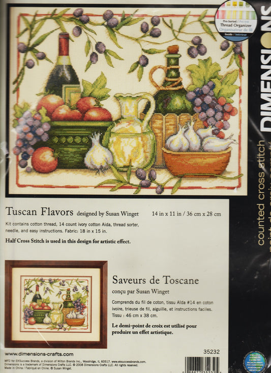 Dimensions Tuscan Flavors 35232 wine grapes cross stitch kit