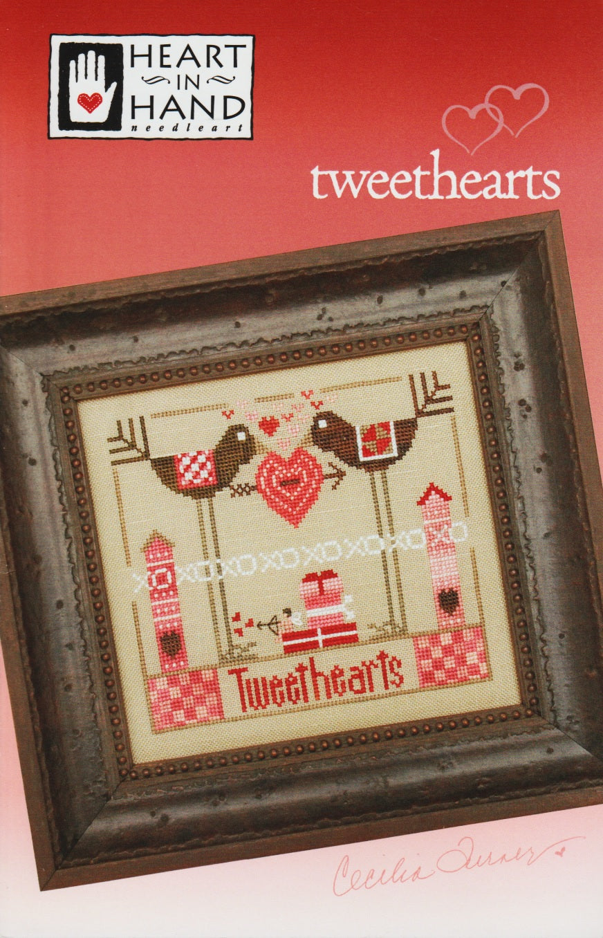 Heart In Hand Tweethearts valentines cross stitch pattern 