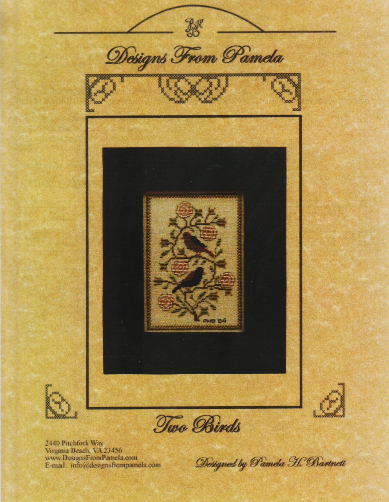 Designs From Pamela Two Birds cross stitch pattern