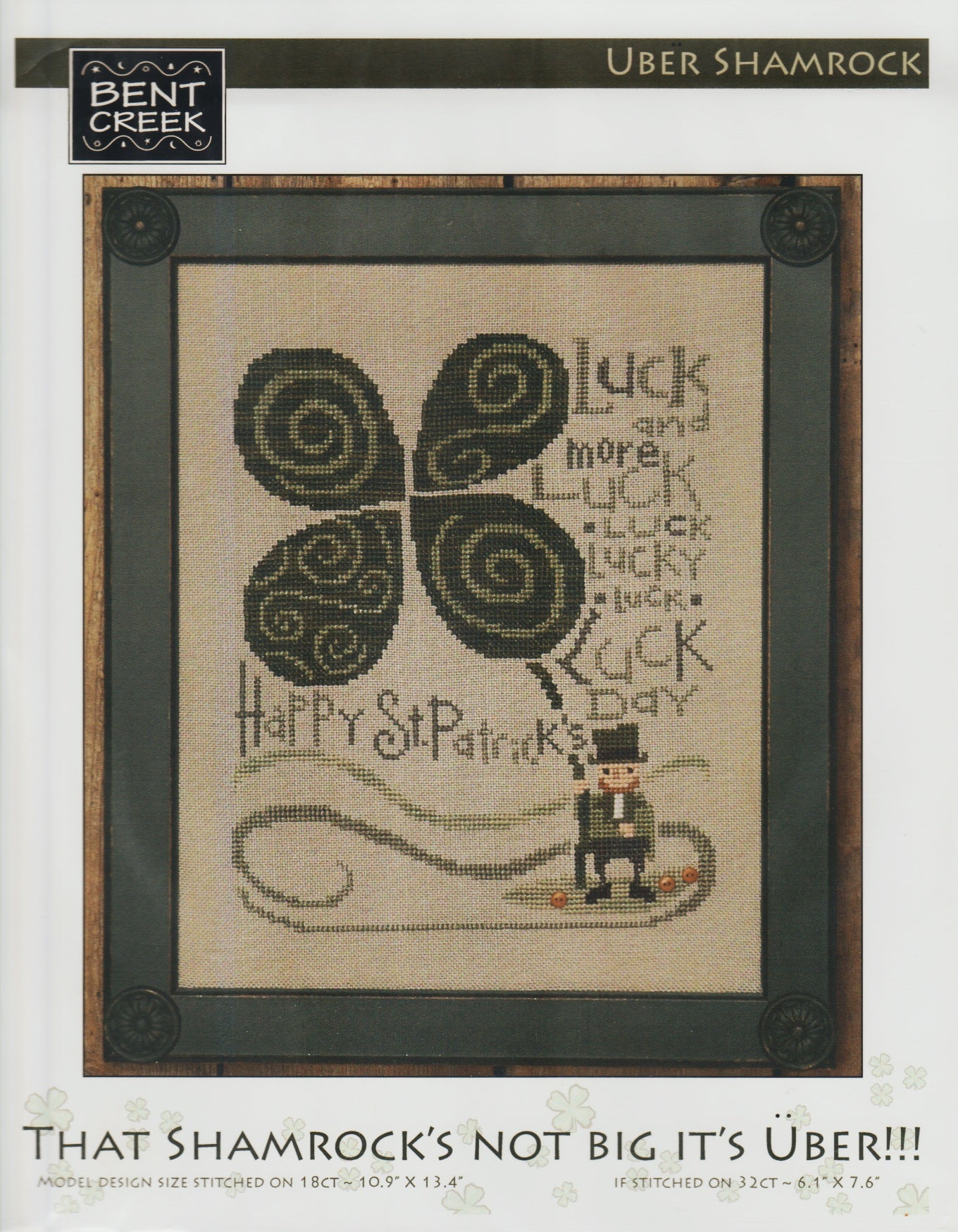 Bent Creek Uber Shamrock BC80 lucky irish cross stitch pattern