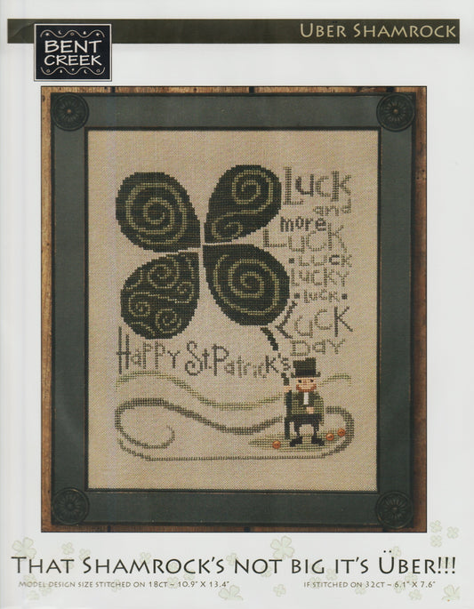 Bent Creek Uber Shamrock BC80 lucky irish cross stitch pattern