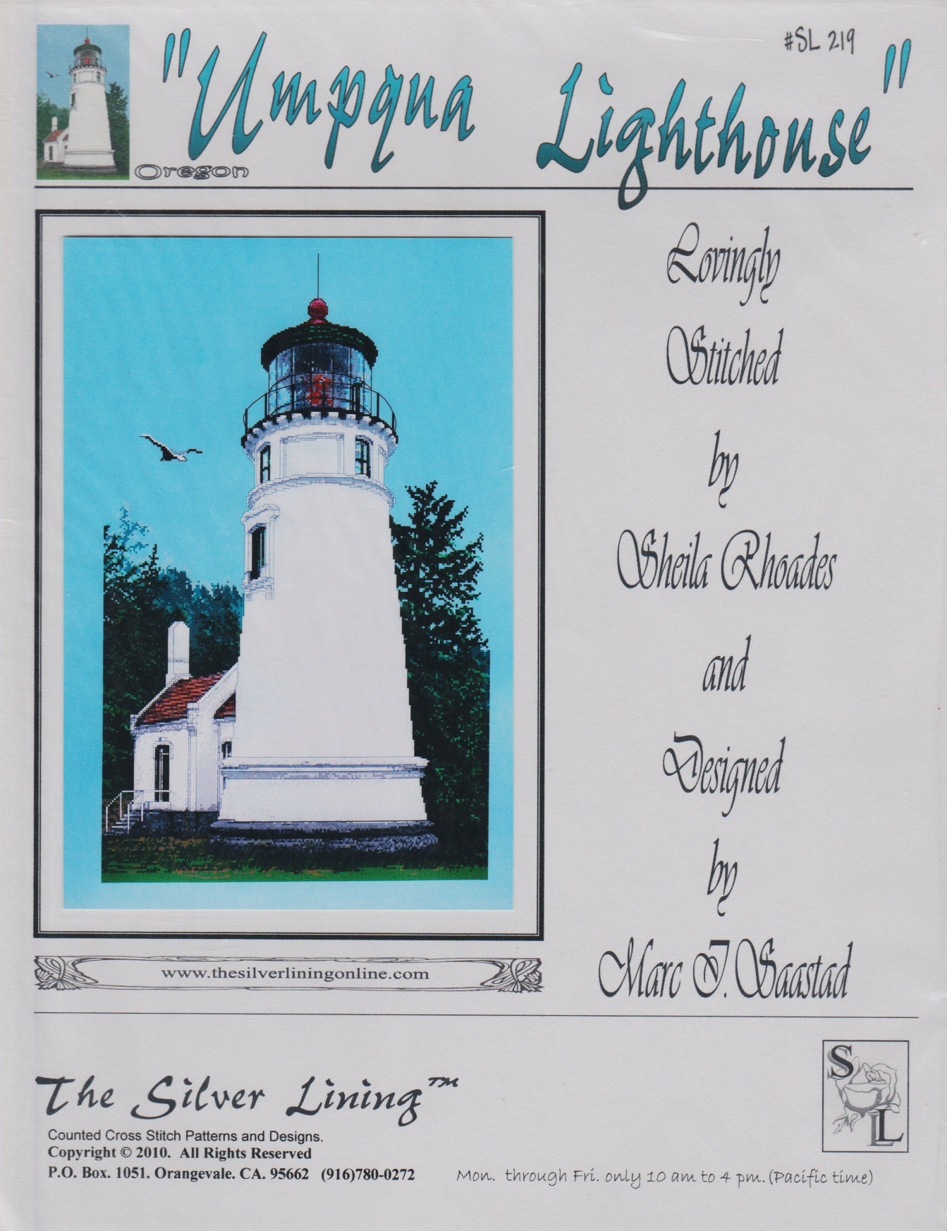 Silver Lining Umpqua Lighthouse SL219 cross stitch pattern
