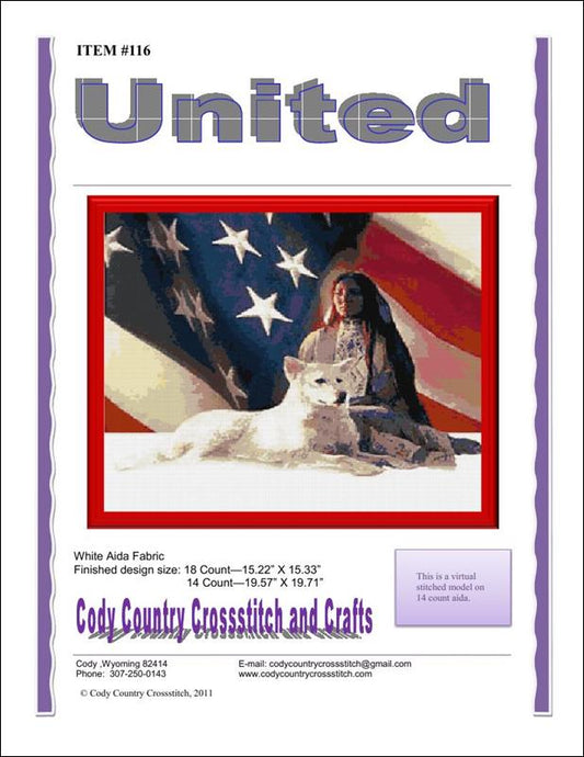 Cody Country United 116 patriotic cross stitch pattern