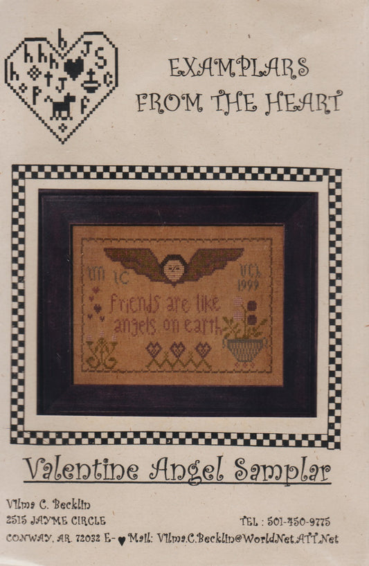 Examplars From The Heart Valentine Angel Samplar cross stitch pattern