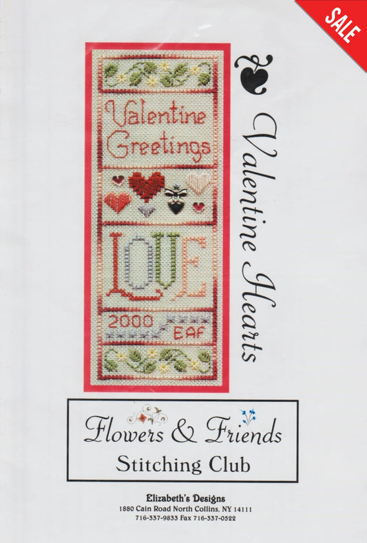 Elizabeth's Designs Valentine Hearts cross stitch pattern
