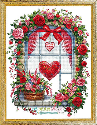 Les Petites croix de Lucie Valentines Window cross stitch pattern