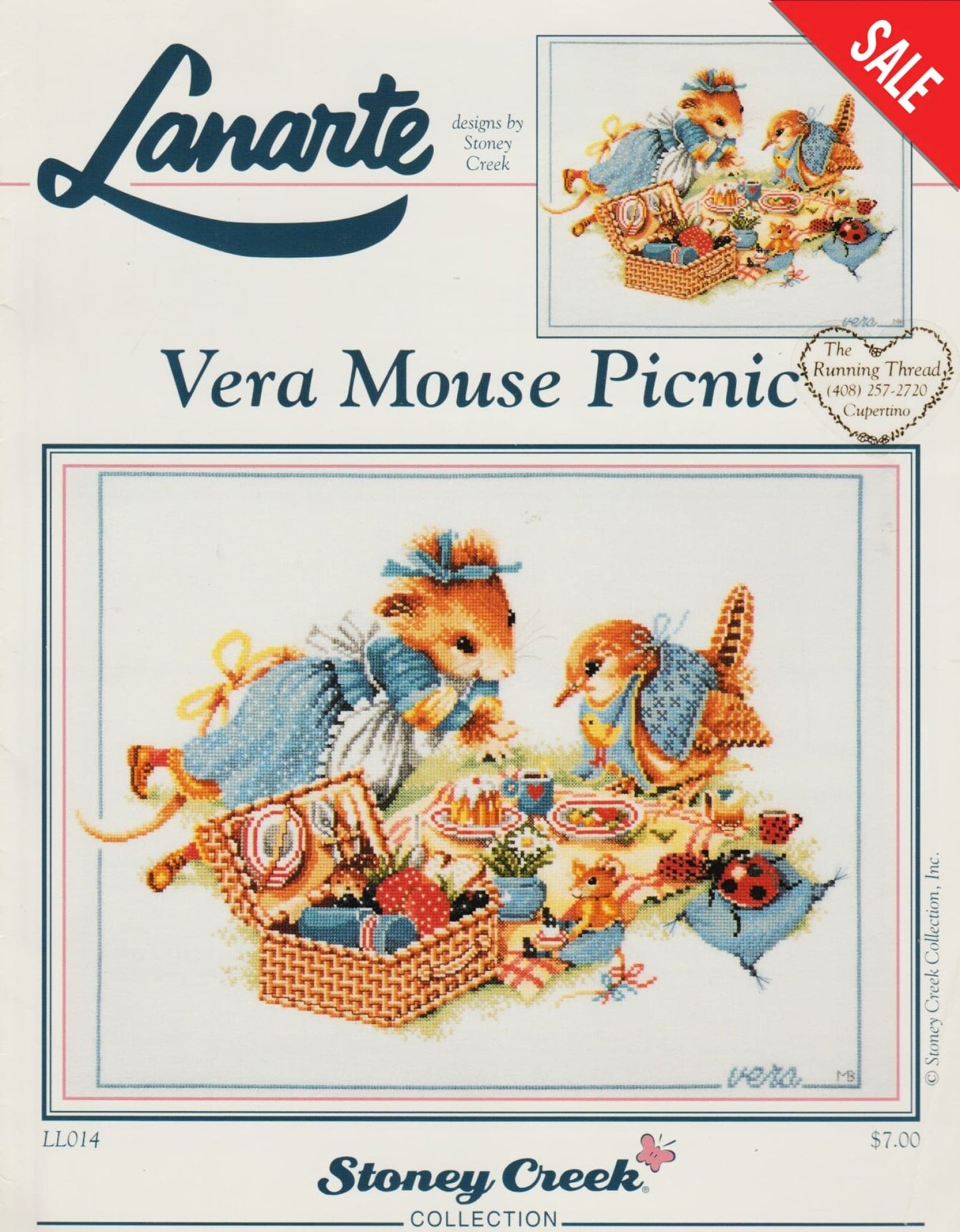 Stoney Creek Lanarte Vera Mouse Picnic LL014 cross stitch pattern