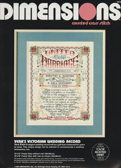 Dimensions Vera's Victorian Wedding Record 3675 cross stitch pattern
