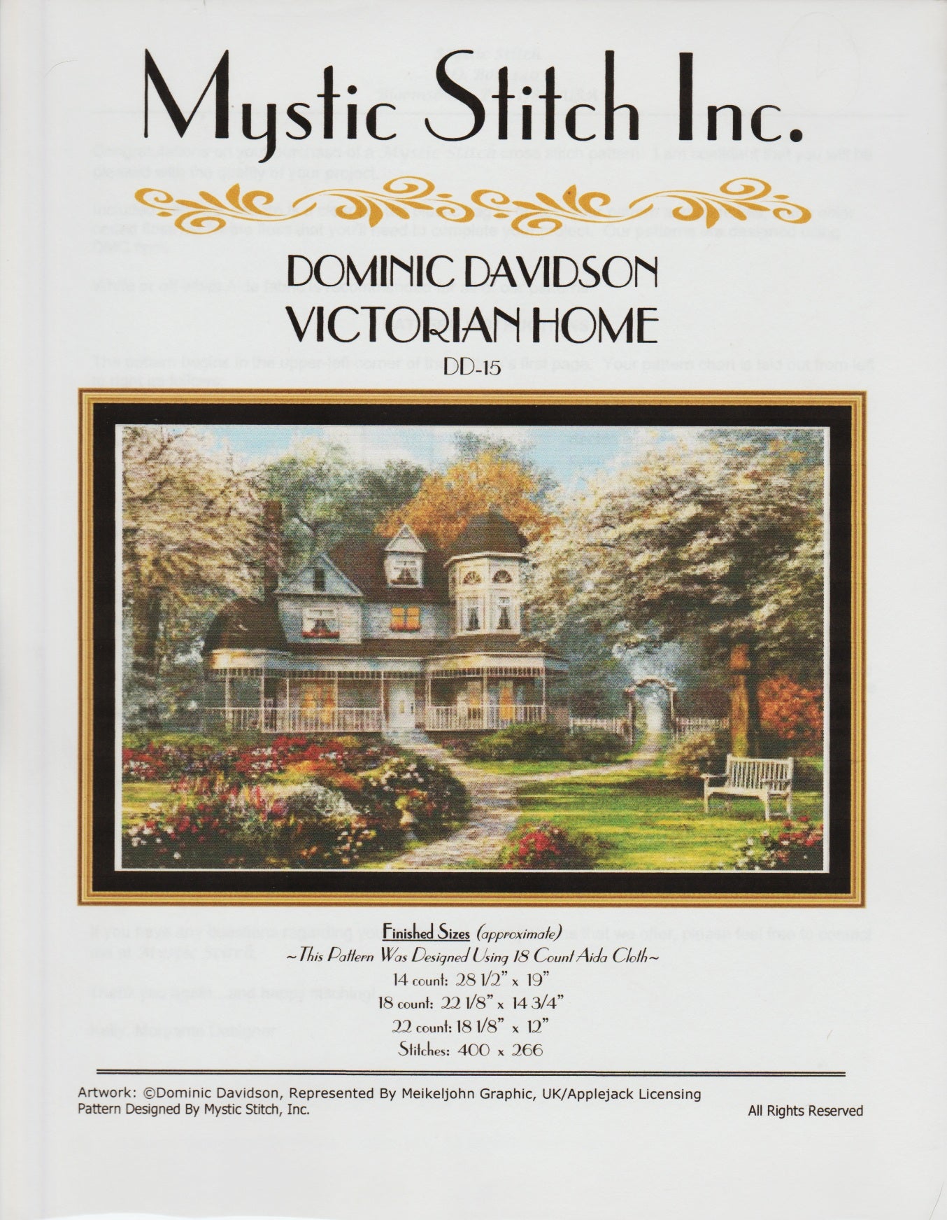 Mystic Stitch Victorian Home DD-15 cross stitch pattern