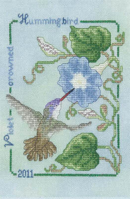 Crossed Wing Collection Violet Crowned Hummingbird 2011 cross stitch pattern