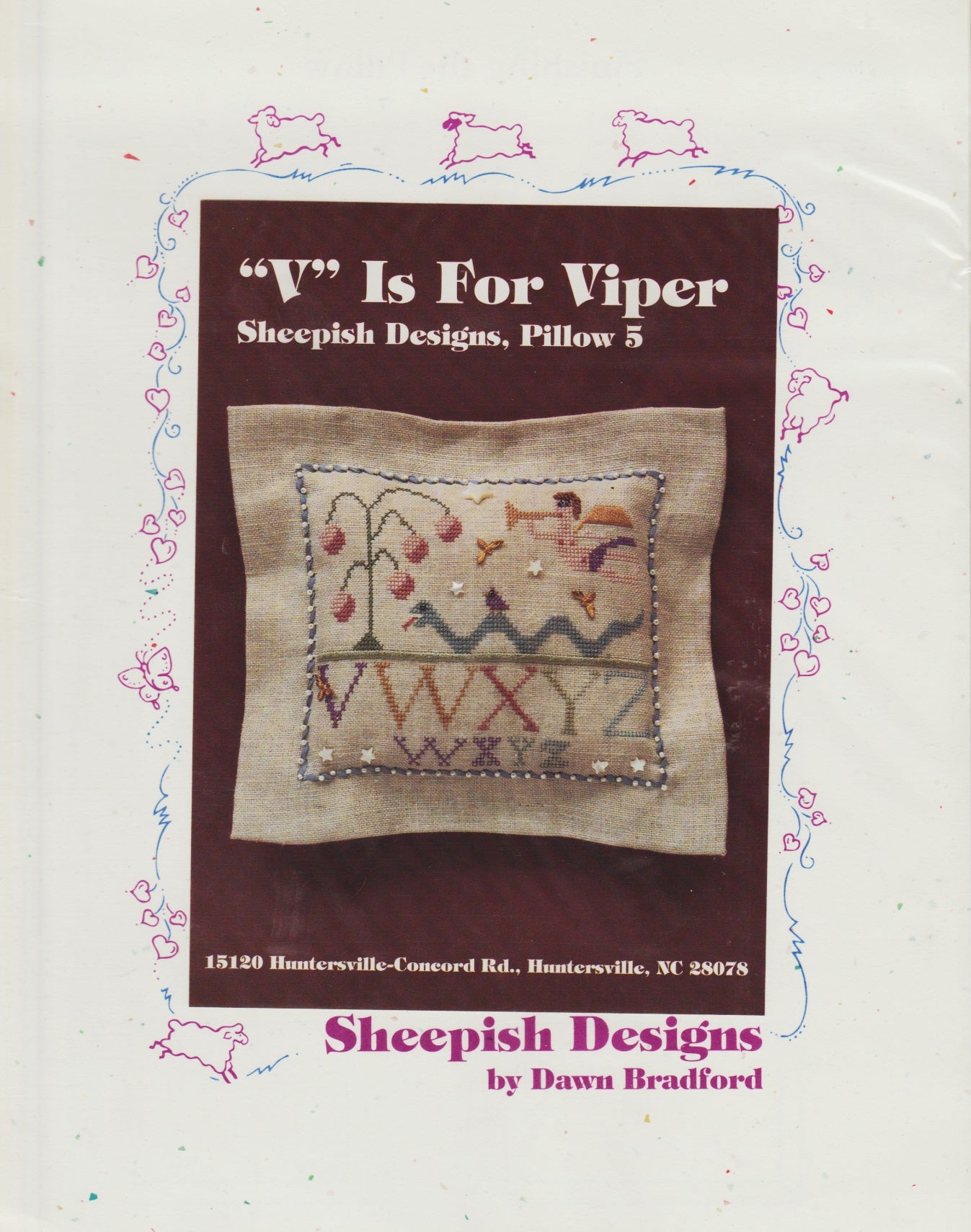 Sheepish Designs V is for Viper cross stitch pattern