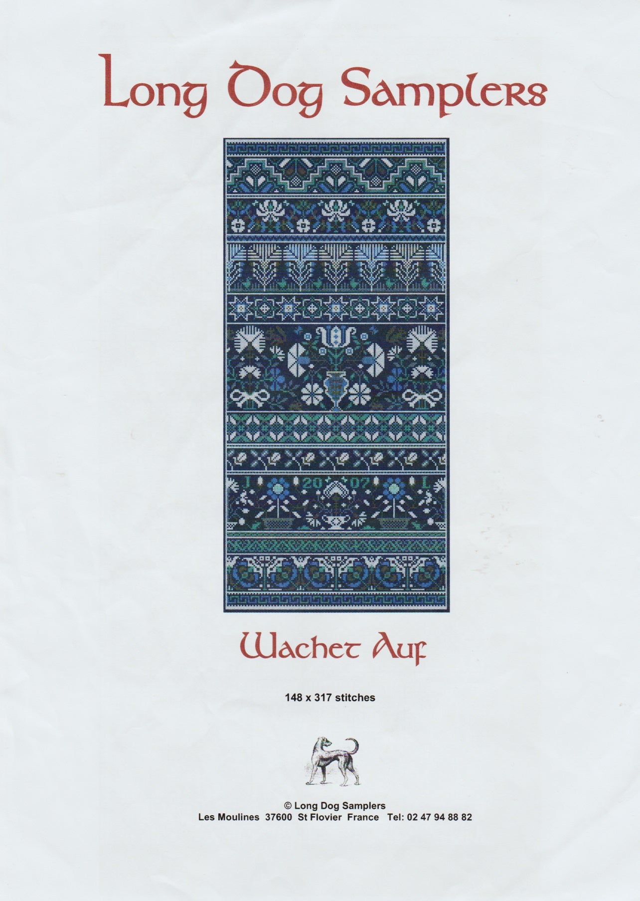 Long Dog Samplers Wachet Auf cross stitch pattern