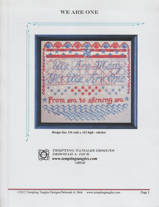 Tempting Tangles We Are One cross stitch pattern