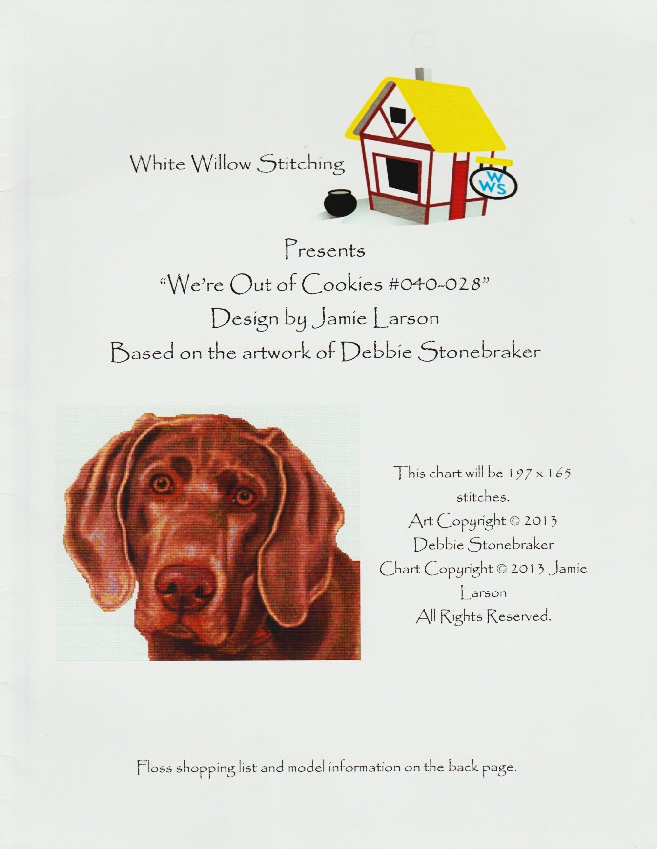 White Willow We're Out of Cookies 040-028 cross stitch pattern