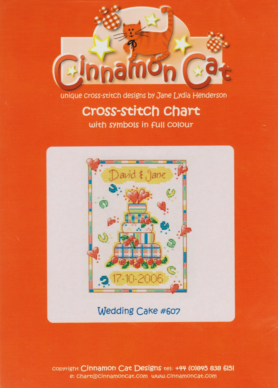 Cinnamon Cat Wedding Cake 607 cross stitch pattern