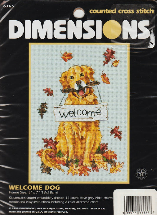 Dimensions Welcome Dog 6765 cross stitch kit