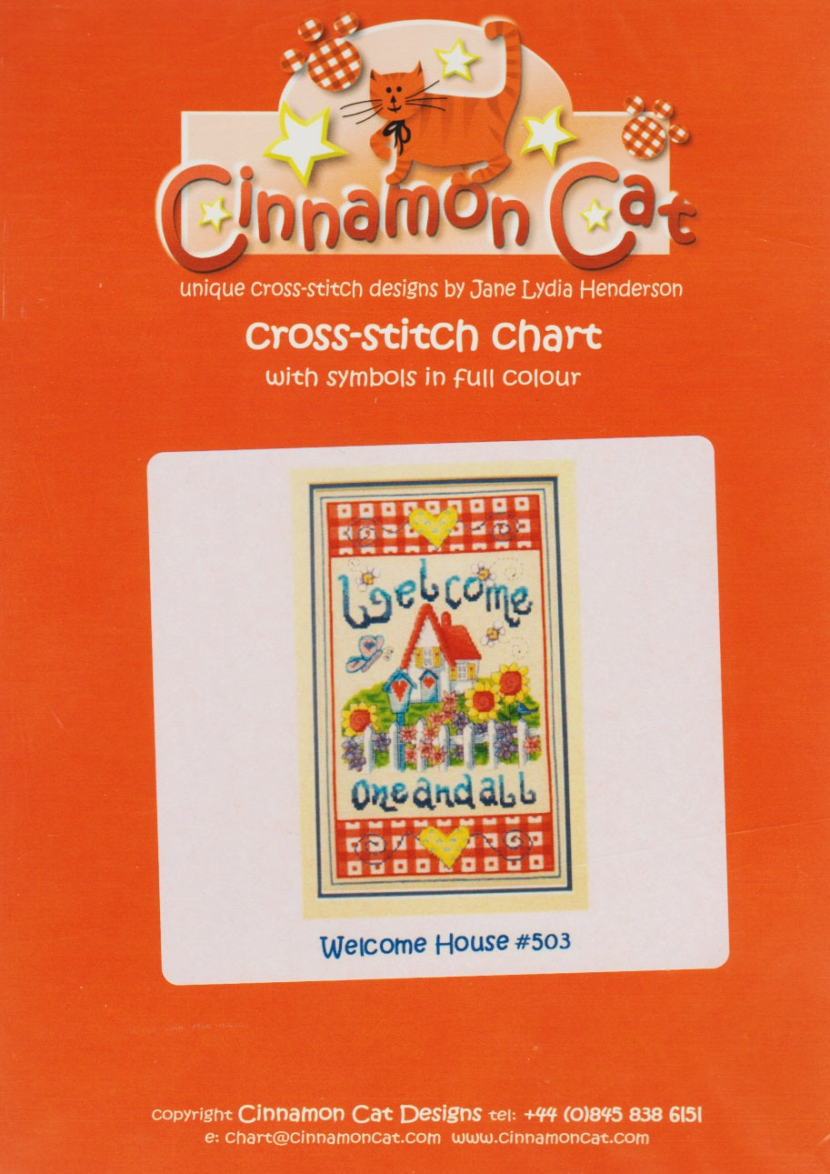 Cinnamon Cat Welcome House 503 cross stitch pattern