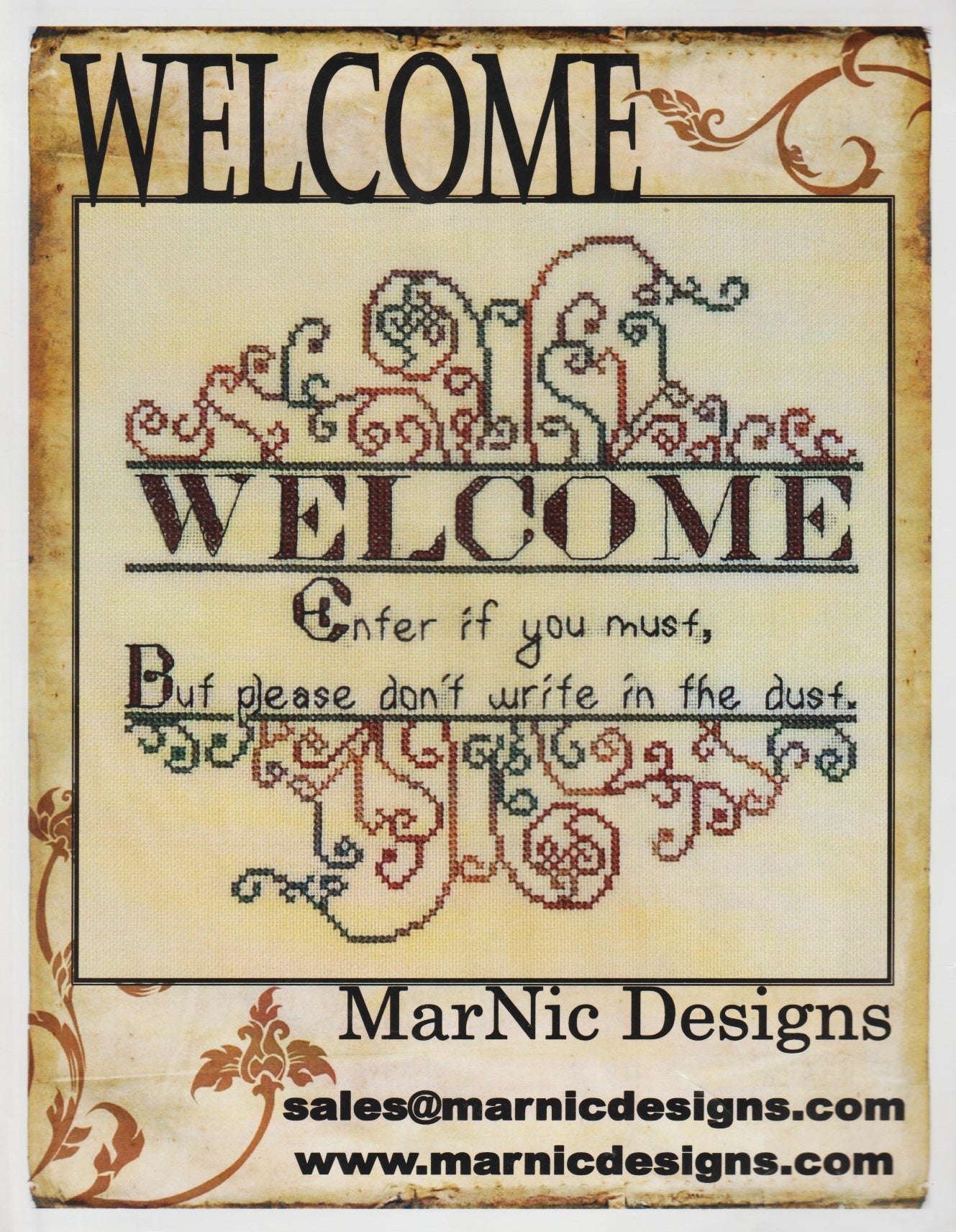 MarNic Welcome cross stitch pattern