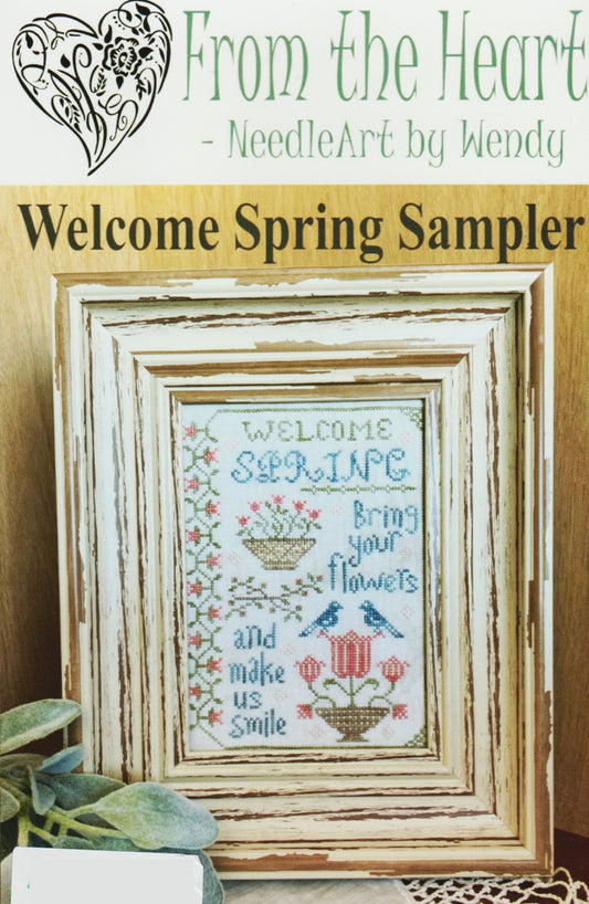 From The Heart Welcome Spring Sampler cross stitch pattern