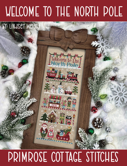 Primrose Cottage Welcome To The North Pole christmas cross stitch pattern